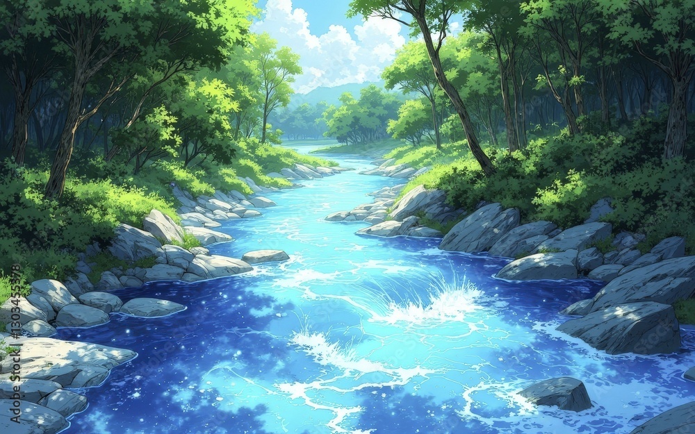 Naklejka premium Digital Illustration of Serene Bedroom with White Sheets and Bamboo in Golden Light