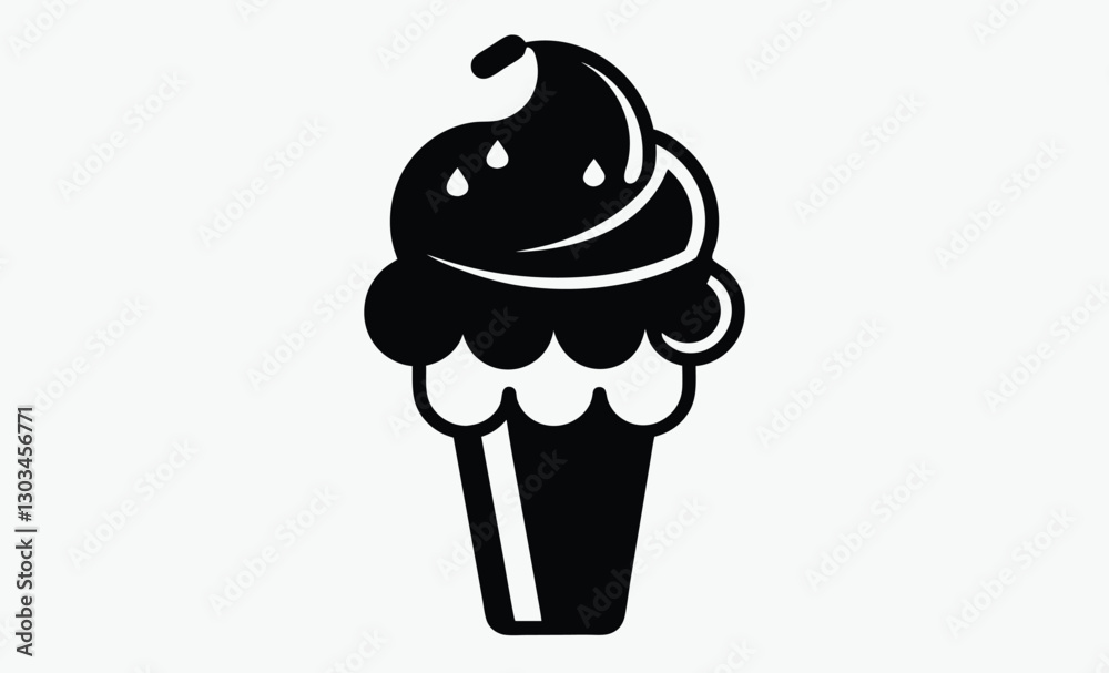Ice cream silhouette, ice cream cone silhouette Ice cream silhouette, ice cream cone silhouette