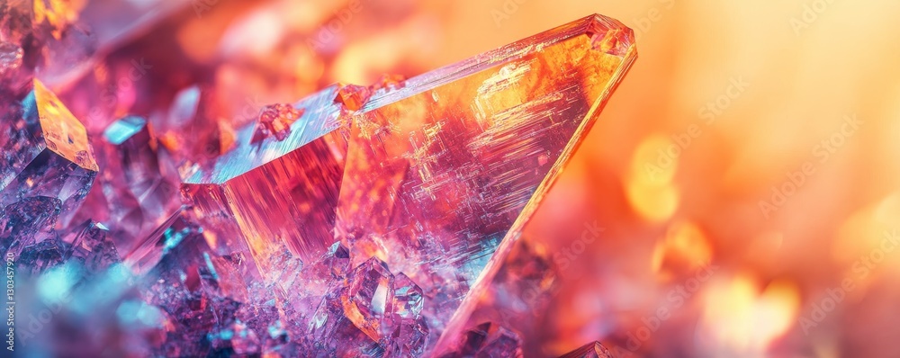 A vibrant close-up of colorful crystals reflecting light, showcasing intricate textures and hues in a mesmerizing display. A vibrant close-up of colorful crystals reflecting light, showcasing intricate textures and hues in a mesmerizing display.