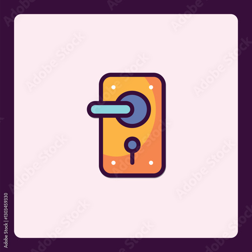 Aesthetic door handle vector illustration perfect for user interface design