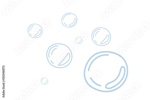 Soap or air bubbles in flat style. Simple isolated illustration
