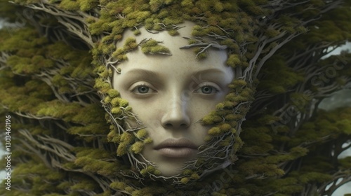 Mystical visage, A portrait of nature's harmony in human form