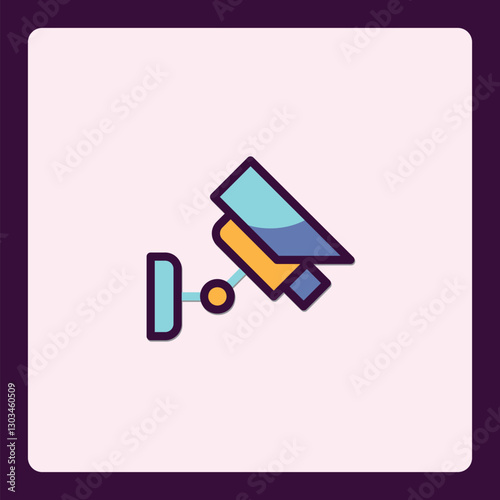 Free Download Modern Security Surveillance Camera Icon with Sleek Lines and Pastel Tones - GFXLoad