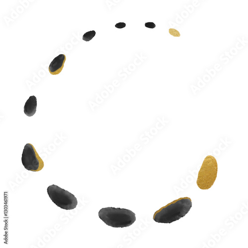 Minimalist Watercolor Strokes With Golden Elements