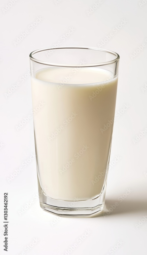 Fresh Milk in a Clear Glass on a Clean White Background for Healthy Drink Concepts and Dairy Product Presentation Fresh Milk in a Clear Glass on a Clean White Background for Healthy Drink Concepts and Dairy Product Presentation