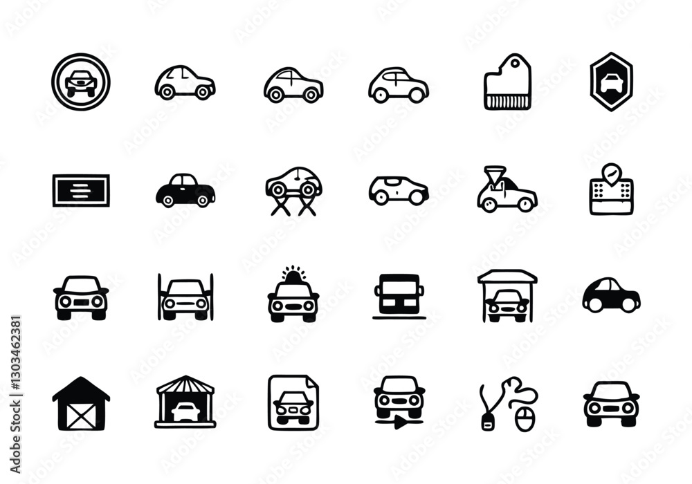 Automobile and Car Dealer Editable Stroke Outline Icon Set Automobile and Car Dealer Editable Stroke Outline Icon Set
