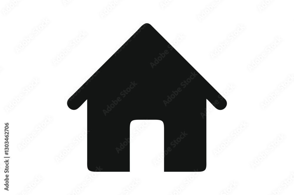 house iconSilhouette vector on white background house iconSilhouette vector on white background