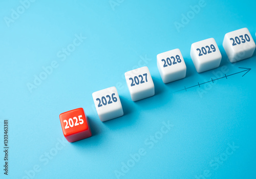 The passing years from 2025. Time progression, future changes. Trends in innovation, culture, and global developments define the evolving world.