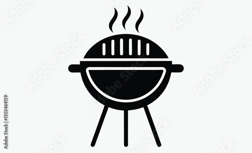 Grill BBQ vector icon, Grill bbq silhouette, barbecue vector icon