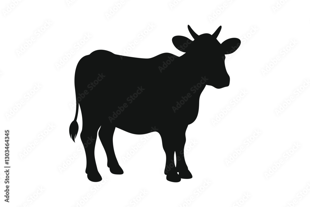 cow Silhouette vector on white background cow Silhouette vector on white background