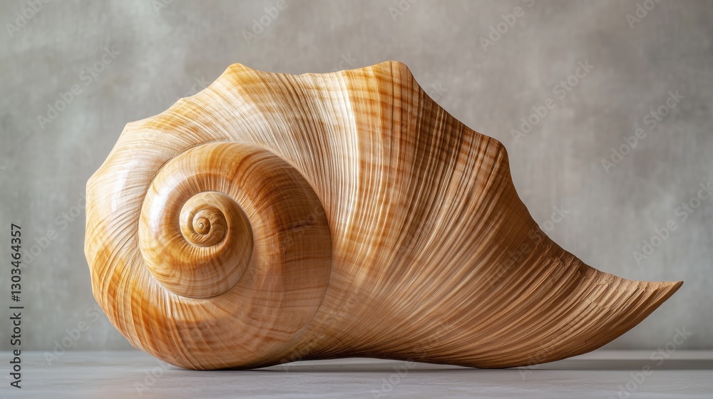 A beautifully carved wooden shell rests against a minimalistic backdrop, highlighting its natural textures and coastal-inspired elegance. A beautifully carved wooden shell rests against a minimalistic backdrop, highlighting its natural textures and coastal-inspired elegance.