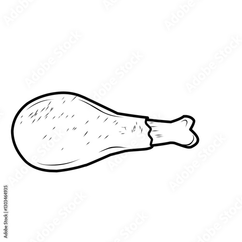 Chicken Thigh Hand Drawn 