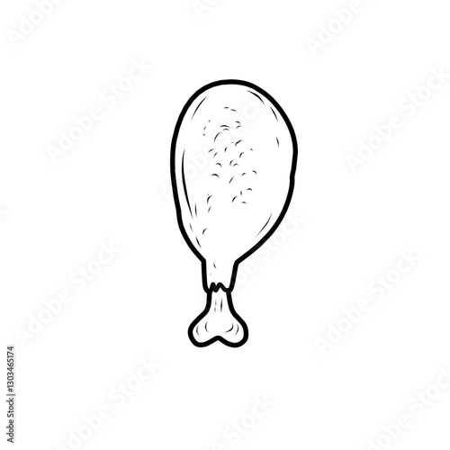 Chicken Thigh Hand Drawn 