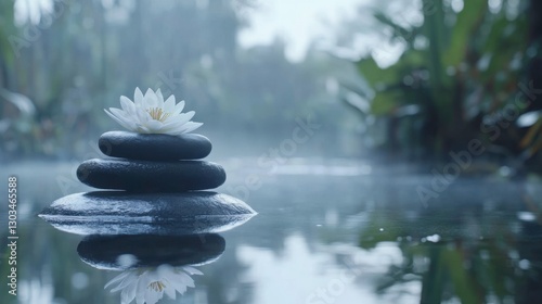 Tranquil Spa Retreat with Serenity Stones and Lotus