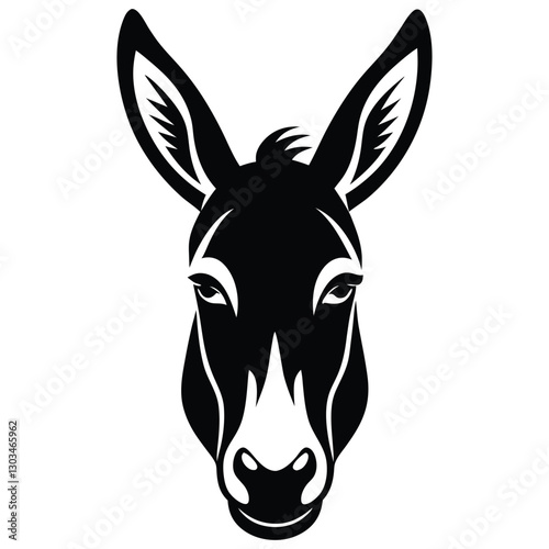 Funny donkey portrait. Vector illustration