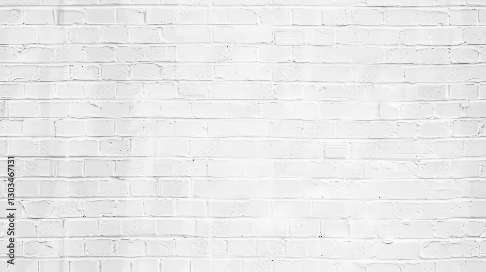 Fototapeta premium A smooth, white painted brick wall stands out with its bright and clean appearance, suitable for various design applications in homes and businesses.