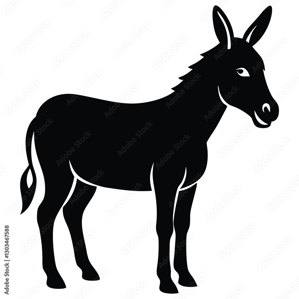 Wildlife Donkey Silhouette – Elegant & Simple Vector Art Wildlife Donkey Silhouette – Elegant & Simple Vector Art