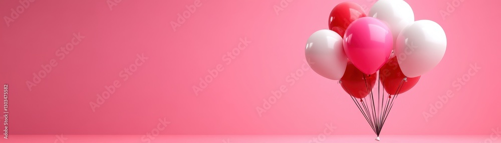 custom made wallpaper toronto digitalColorful balloons in shades of pink and white against a pink backdrop.