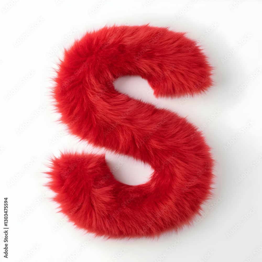 Letter s with realistic 3d fur Letter s with realistic 3d fur