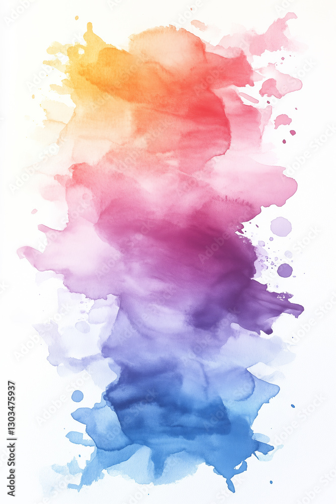 Fototapeta premium Minimalist portrayal of watercolor blotches revealing intricate textures and subtle hues.