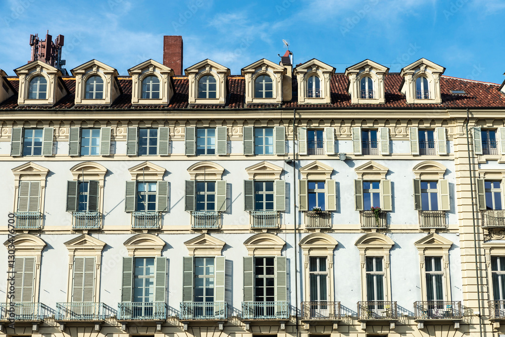 Fototapeta premium Classic residential building, Turin or Torino, Piedmont, Italy