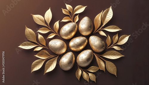 Wallpaper Mural Ornate Golden Eggs Sophisticated Design Torontodigital.ca