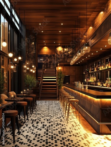 modern design club restaurant bar indoors