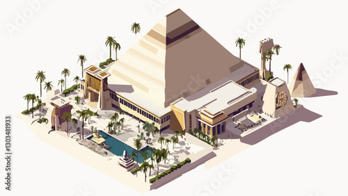 Luxor Hotel & Casino in Las Vegas- Isometric Design