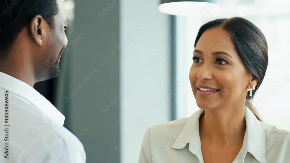 African american sales consultant engaging with smiling customer in clothing store. concept of fashion retail, customer service, shopping experience, personalized assistance African american sales consultant engaging with smiling customer in clothing store. concept of fashion retail, customer service, shopping experience, personalized assistance