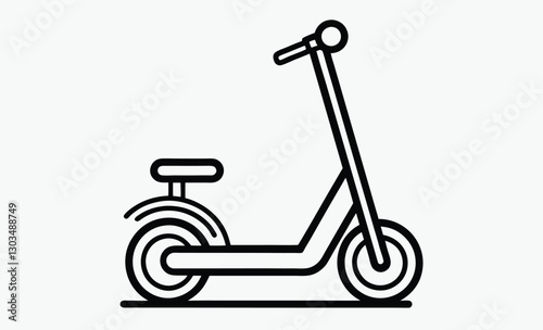 Electric scooter icon, electric scooter icon, kickboard silhouette vector