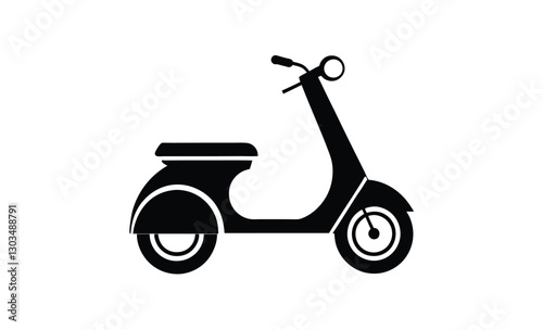 Electric scooter icon, electric scooter icon, kickboard silhouette vector