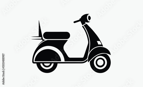 Electric scooter icon, electric scooter icon, kickboard silhouette vector