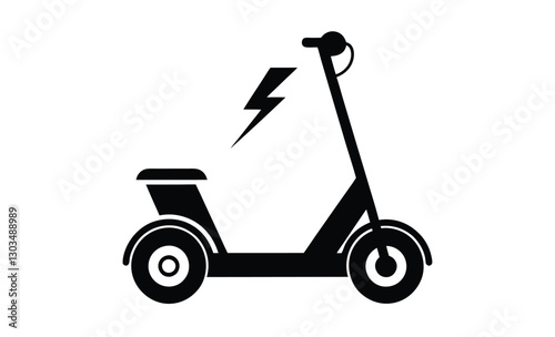 Electric scooter icon, electric scooter icon, kickboard silhouette vector