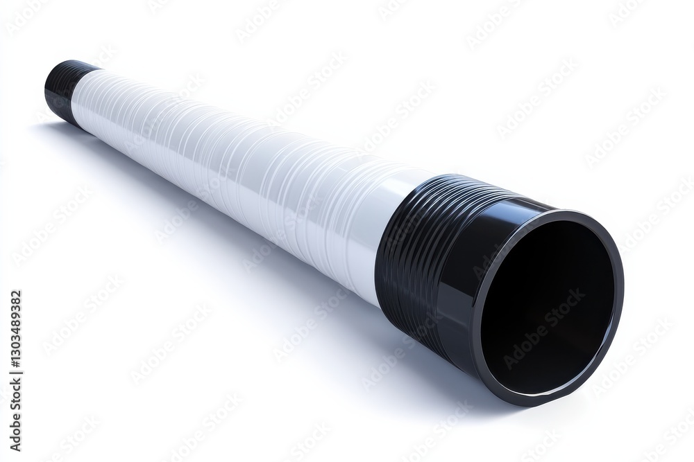 Flexible drainage tube lying on a white surface, ready for plumbing tasks and home repairs isolated on transparent background Flexible drainage tube lying on a white surface, ready for plumbing tasks and home repairs isolated on transparent background