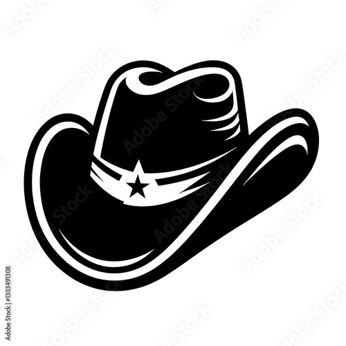 Cowboy Hat logo vector black and white