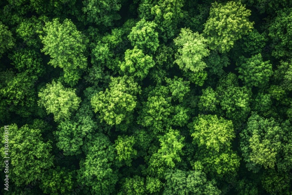 Lush green forest canopy creating stunning natural pattern from aerial view Lush green forest canopy creating stunning natural pattern from aerial view