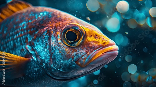 tropical fish in the sea, close up of tropical colorful fish, underwater life