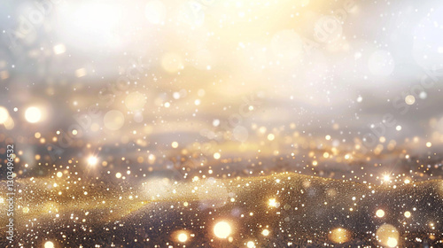 Sparkling golden light creates a magical atmosphere during a festive celebration at dusk in a tranquil setting