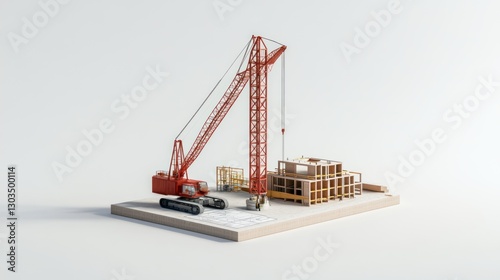 3D Model Construction Crane Building photo