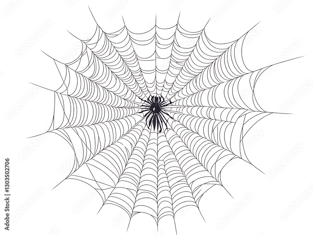 Fototapeta premium Intricate spiderweb detail. Halloween, nature.