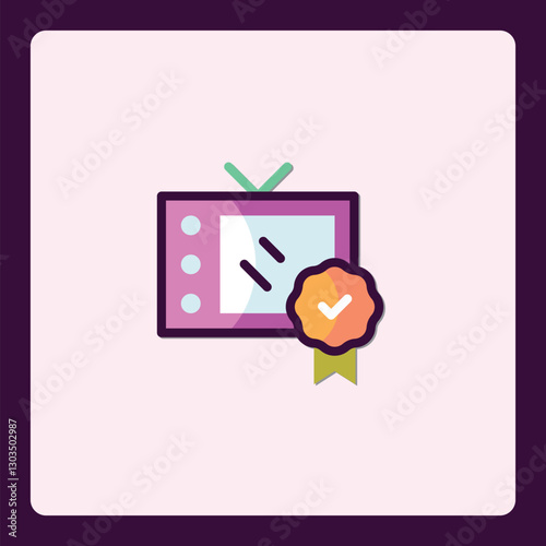 Approved streaming content icon for media platforms and television shows