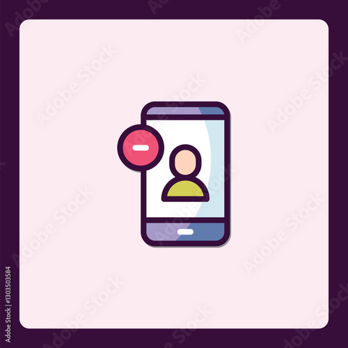 Contact deletion on mobile, user profile removal notification icon
