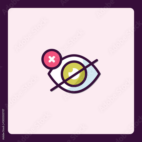 Illustration depicting visual impairment crossed out, showcasing access restriction