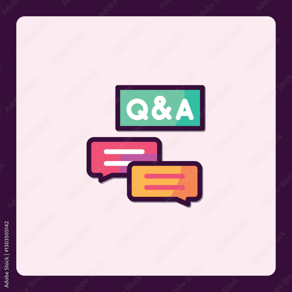Interactive questions and answers symbol for web communication platform Interactive questions and answers symbol for web communication platform