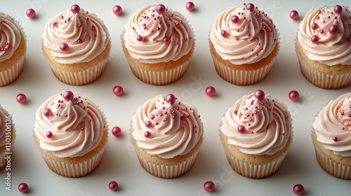 Delicious Cupcakes With Creamy Frosting and Decorative Toppings Displayed on ...