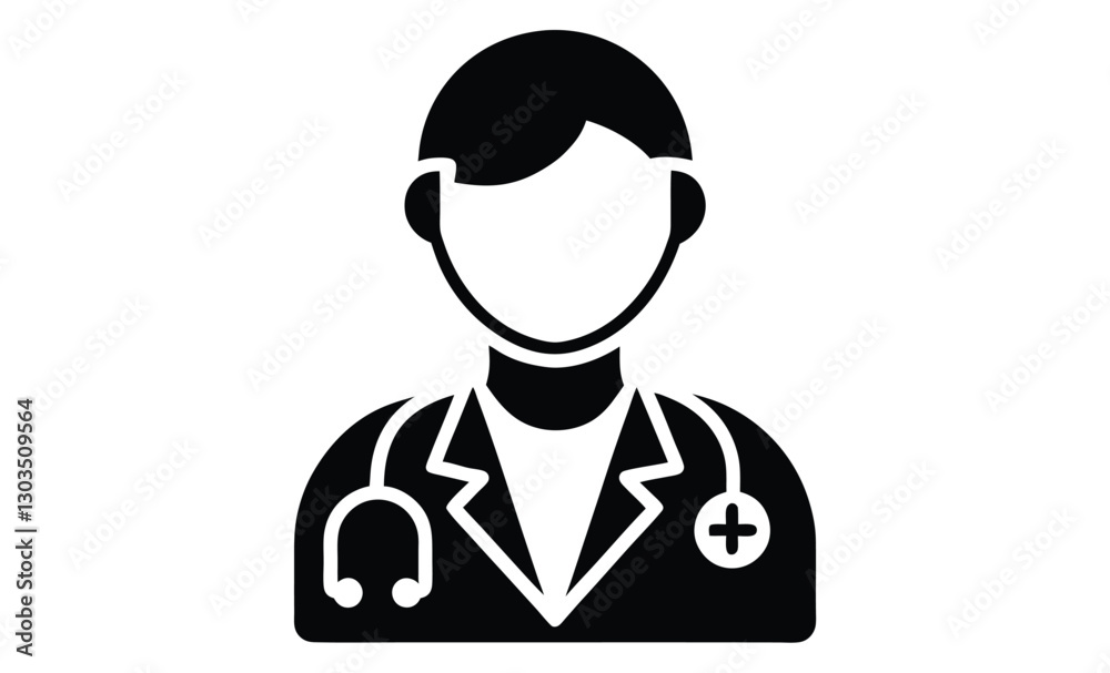 Doctor icon vector isolated, doctor icon, medical silhouette vector illustration Doctor icon vector isolated, doctor icon, medical silhouette vector illustration