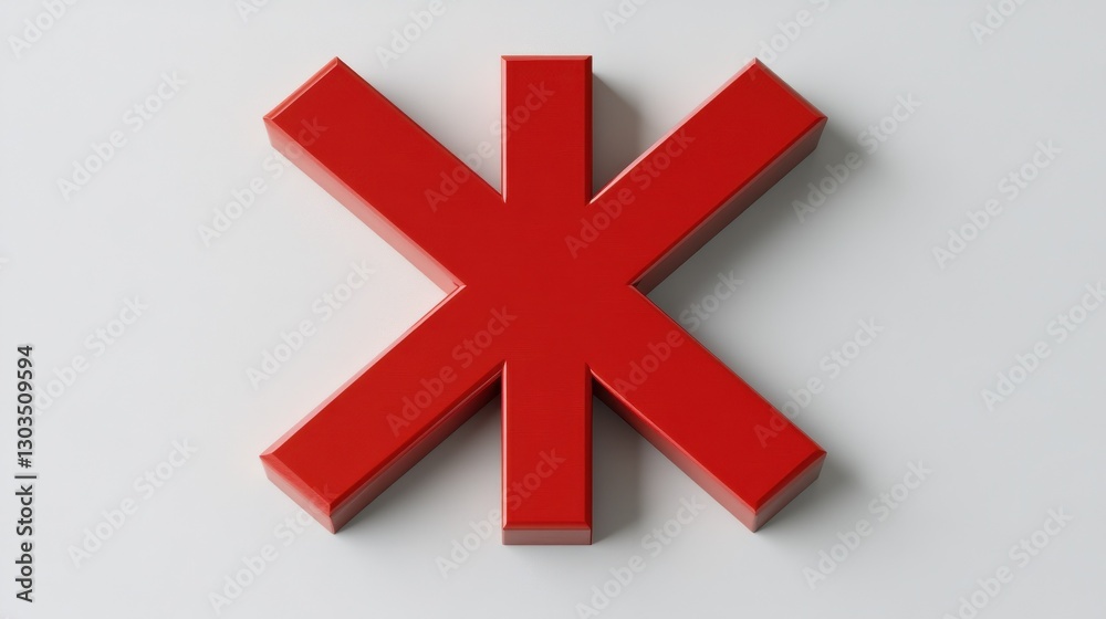 Obraz premium 3D red cross X sign. illustration png, error, fail, don't, icon