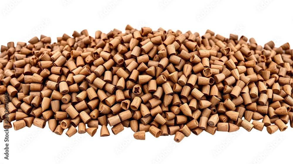 Fototapeta premium Photo of wooden pellets isolated on transparent background.png