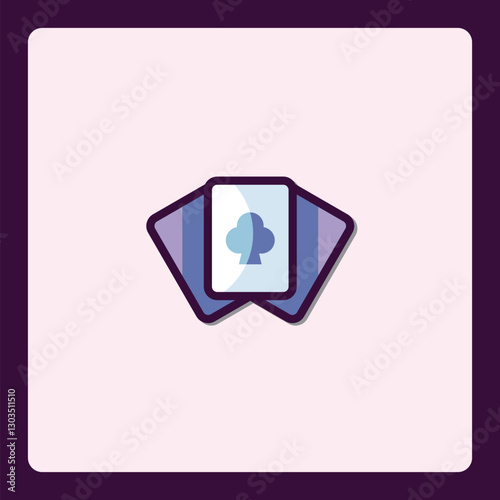 Stylized Illustration of Playing Cards with Club Suit Symbolism in Minimalist Design