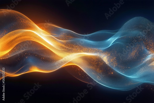 Colorful Flowing Waves of Light Against a Dark Background Create a Mesmerizin...